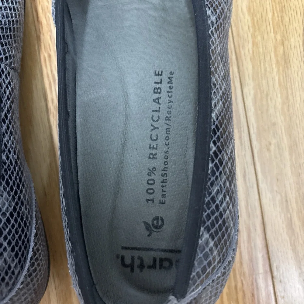 Earth Ballet Flats Womens 8.5M Black Alder Varden Snakeskin Slip‎ On Flat Casual